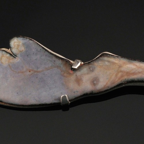 Mandrake. Brooch. enamel on copper, sterling silver. 2010