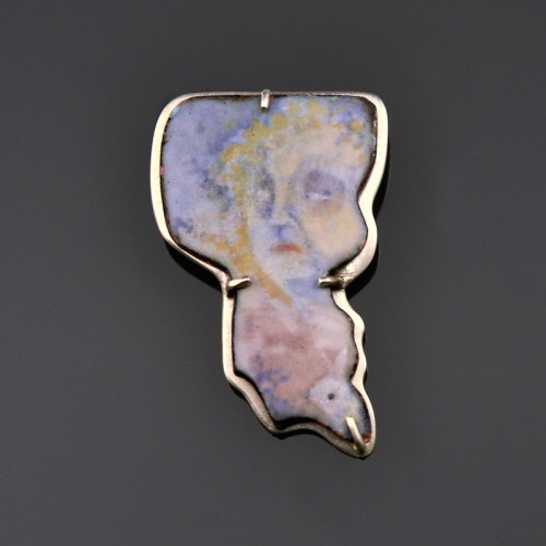 A Rabbit as the King of Ghosts. Brooch. enamel on copper, sterling silver. 2010
